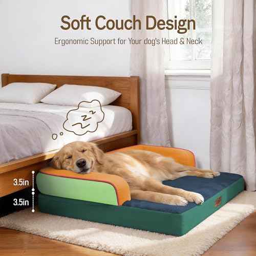 Orthopedic XL Dog Bed for Large and Extra Large Dogs (Citrus Grove / 42"L x 30"W x 7.5"Th)