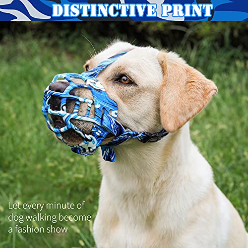 Basket Dog Muzzle for Small Medium Large Dogs to Prevent Biting (1 (Snout 6-7½") / Bluewhite)