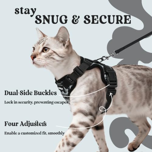 Cat Harness and Leash Set (M / Pixel Tabby)