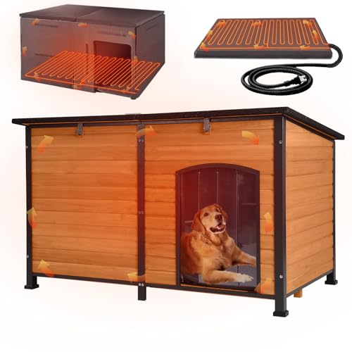 Extra Large Heated Dog House with Safe Thermostat