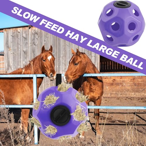15.75" Extra Large Slow Feed Hay Ball for Horses (Purple)