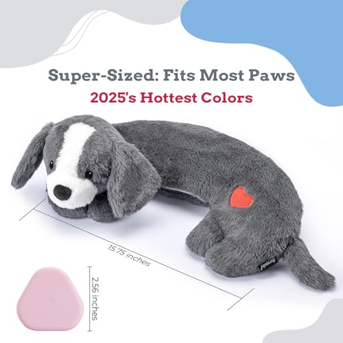 Heartbeat Puppy Toys Dog Heartbeat Toy for Anxiety Relief Calming Aid (Dark Grey)