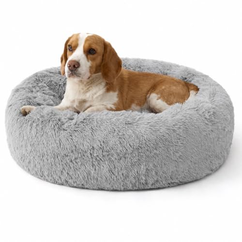 SupportMax® Calming Dog Bed Medium Size Dog Washable Pet Bed (Quiet Gray / M(30x30x7))