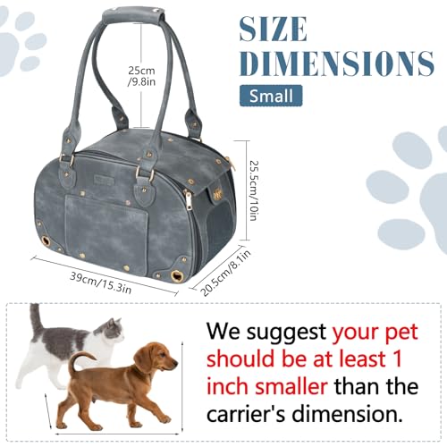 Dog Carrier Purse (15.3"L x 8.1"W x 10.0"H / Grey)