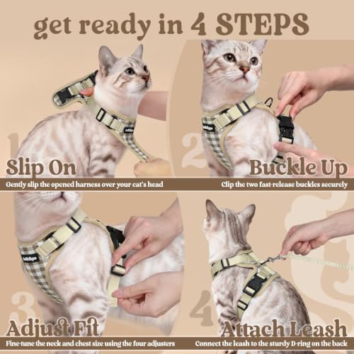Cat Harness and Leash Set (M / Foamy Coffee)