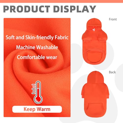 Fall Dog Clothes Thanksgiving Pet Hoodie Sweater for Small Dogs (Orange / Small/Medium)