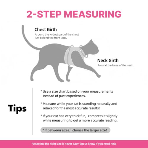 Cat Harness Leash Set with AirTag Holder (Pink for Airtag / L)