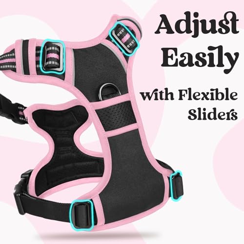 Dog Harness Medium Sized (Black & Pink / Medium)