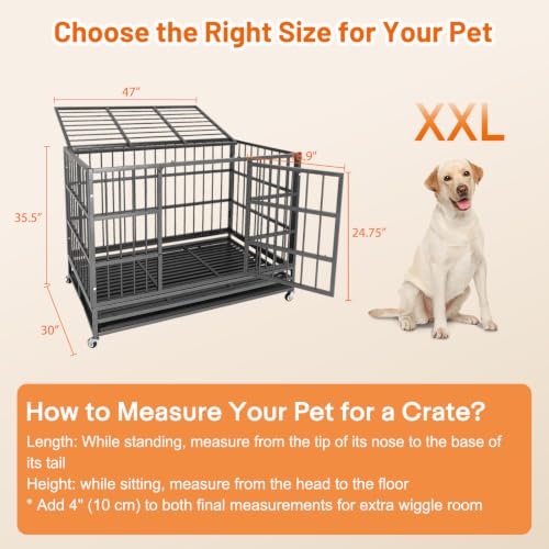 47 Inch Heavy Duty Dog Crate (47.0"L x 30.0"W x 35.0"H)