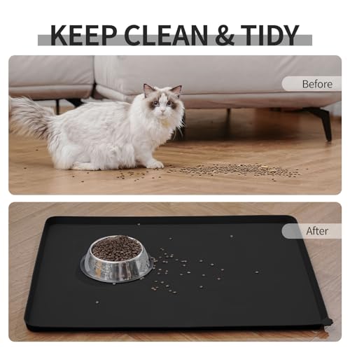 Silicone Pet Feeding Mat (Black / 24" x 16")