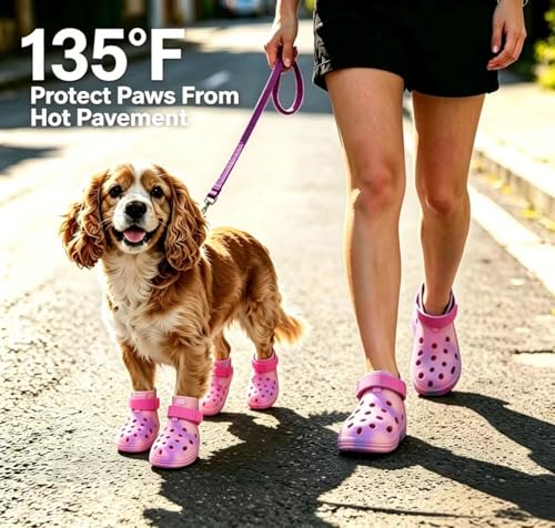 Tie Dye Dog Shoes for Hot Pavement (M (30-50 lbs))