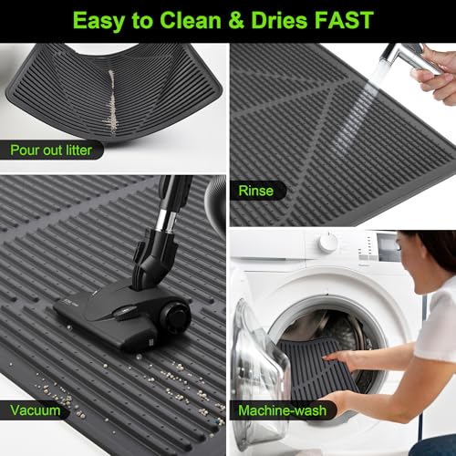 Rubber Large Cat Litter Mat (Black)