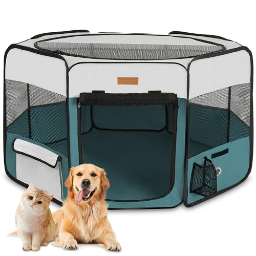 Portable Dog Playpen (Medium / Blue)