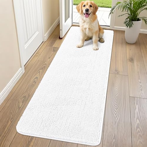 Dog Door Mat for Muddy Paws 70x24 (White / 70"X24")