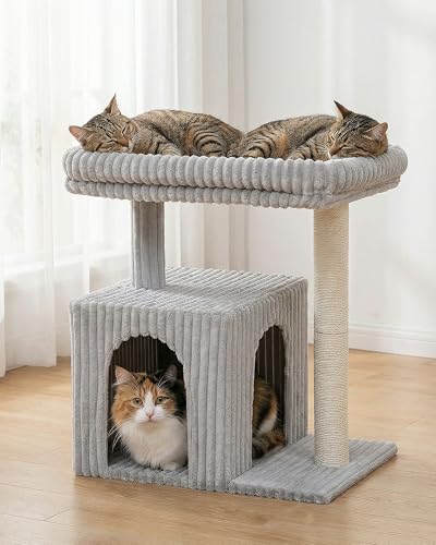 22.8" Cat Tree for Large Cat (Light Gray)