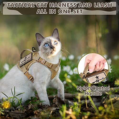 Tactical Cat Harness and Leash (Large / Khaki)