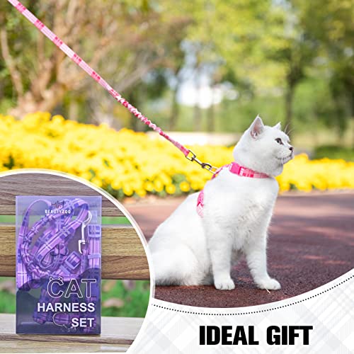 Cat Harness and Leash Set (Small(Chest: 10"-15") / Pink)
