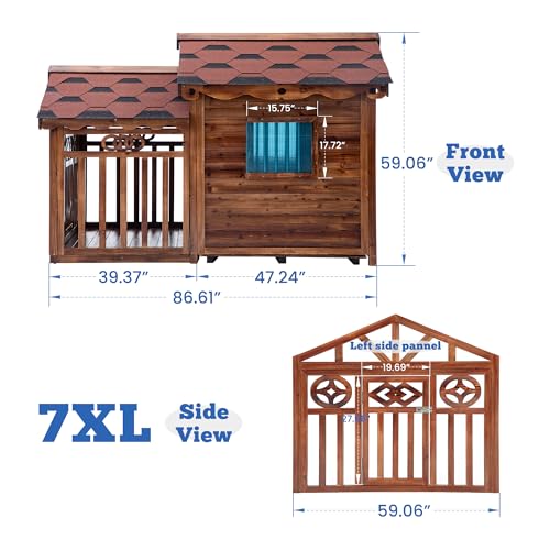 Outdoor Dog Dog House (Wood-Style4 / 7XL)