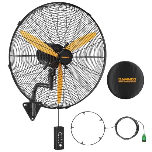 24 Inch Wall Mount Fan Oscillating Misting with 600D Oxford Cover