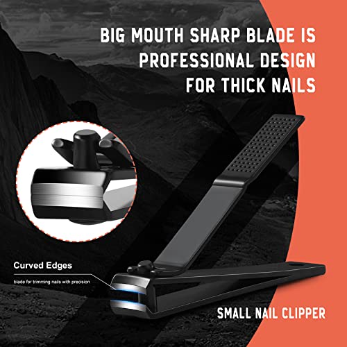 Toe Nail Clippers for Men (Black / Small - Set of 2)