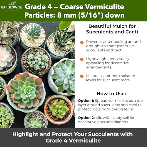 Organic Coarse Vermiculite for Indoor Gardening Plants and Mushrooms (Vermiculite Grade 4 - Coarse / 3 qt)