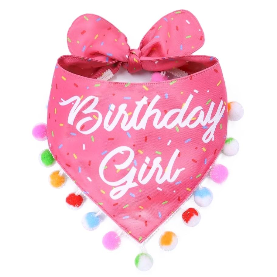 Luxury Pet Birthday Bandanas (Birthday Girl / Large)