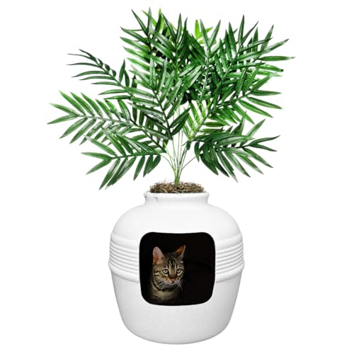 Original Hidden Litter Box Planter (Palm Plant / Base Kit / Soft White)