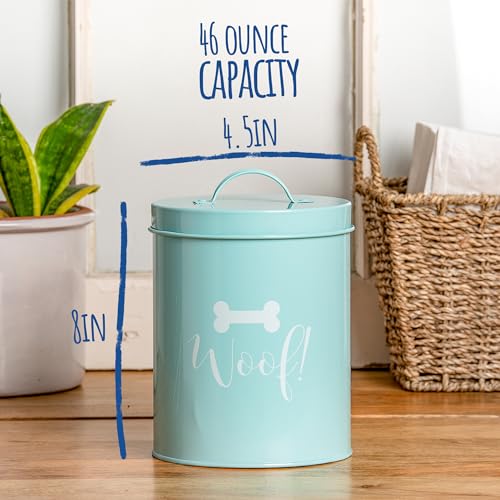 Metal Pet Treat Jar with Airtight Lid for Dogs (Jasper (Powder Blue))