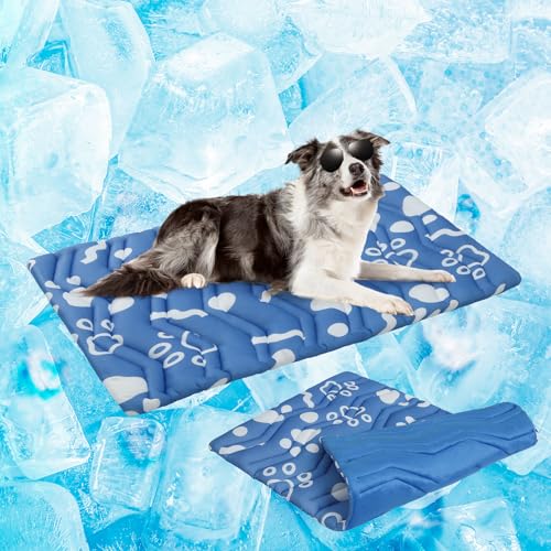 Cooling Mat for Large Dogs (Navy Blue / 48.0"L x 28.0"W x 1.0"Th(L))