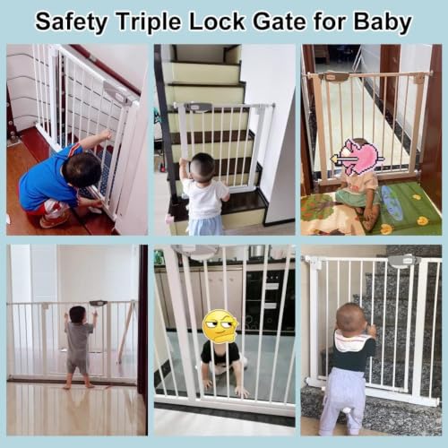 Triple Lock Baby Gate 68.11 (Black / 68.11-75.98"/173-193cm)
