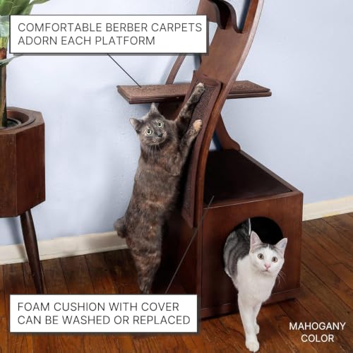 Lotus Cat Tower Furniture (Black Ebony)