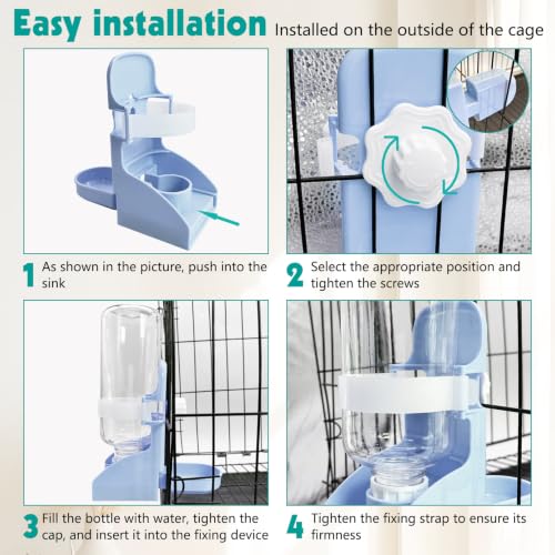 Rabbit Water Bottle (1PCS Water Dispenser, Blue)