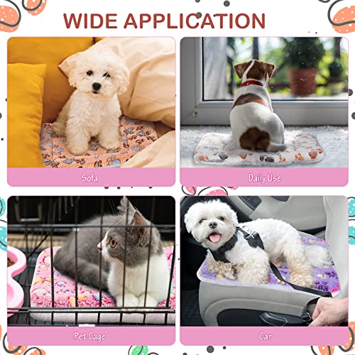 4 Pack Soft Pet Bed Mat Small Dog Crate Fleece (13 x 19 Inches / Vivid Color)