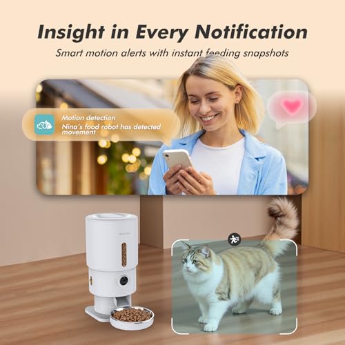Automatic Cat Feeder with Camera (Pure White)