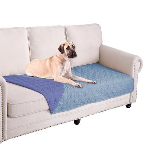 Waterproof Dog Bed Cover Pet Blanket for Furniture Bed Couch Sofa Reversible (40x70 Inch (Pack of 1) / Stoneblue+violetblue)