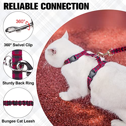 Cat Harness and Leash Set (Medium(Chest: 14"-22") / Red)