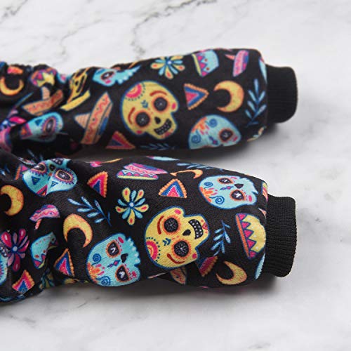 Small Dogs Outfit Soft Puppy Onesies Pjs Dog Pajamas Pet Coat Cat Apparel Comfy Doggie Jumpsuit Bodysuit for All Seasons (A07-Coco skulls / Small)