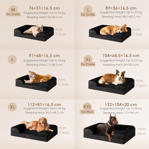 Orthopedic Extra Large Dog Bed (Black / 44.0"l X 32.0"w X 6.5"th)