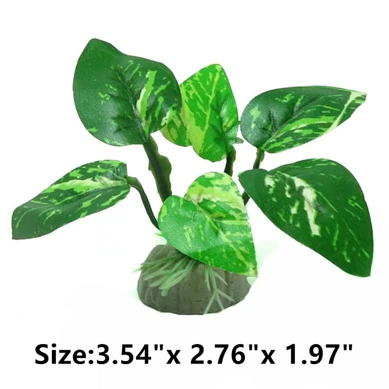 Aquarium Silk Plants for Betta Fish Tank (Light Green / small 4)