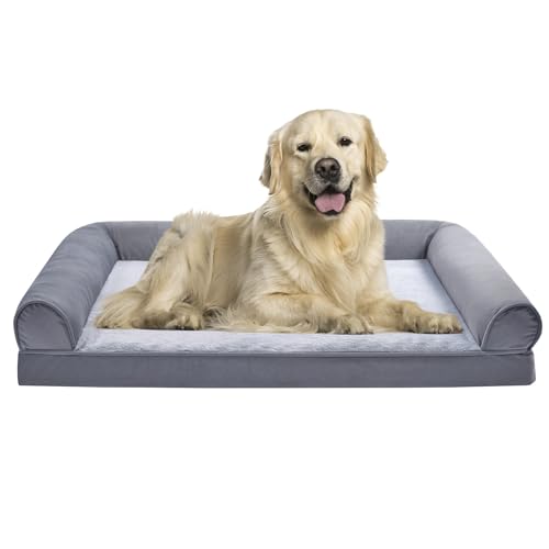 Living Room Couch Dog Bed with Premium Foam (Sofa-Style Bed / Extra Large / Grey)