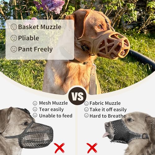 Basket Dog Muzzle for Large Medium Small Dogs German Shepherd (X-Small / Brown)