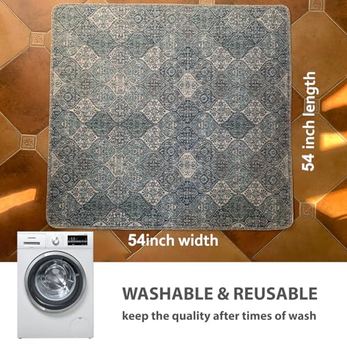 Washable Pee Pads for Dogs (54x54 Inch (Pack of 2) / Blue/Multi)