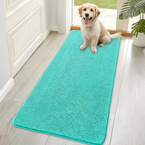 Dog Door Mat for Muddy Paws 70x35 (Teal / 70" X 35")
