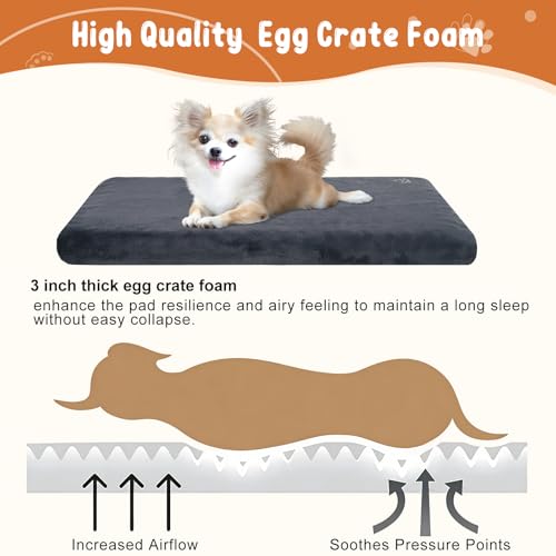 Dog Bed Mat Crate Pad Mattress (Grey / S(23"*16"*3"))