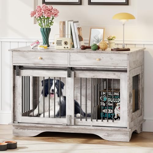 Dog Furniture Crate (Grey)