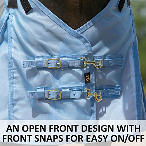 Adjusta Fit Mosquito Mesh Hybrid II Horse Fly Sheets (Horse Size 86 / VTEK Bellyband / Blue)