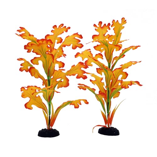 2 Pack 12 Inch Aquarium Silk Aquarium Plants (Yellow / 12 Inch)