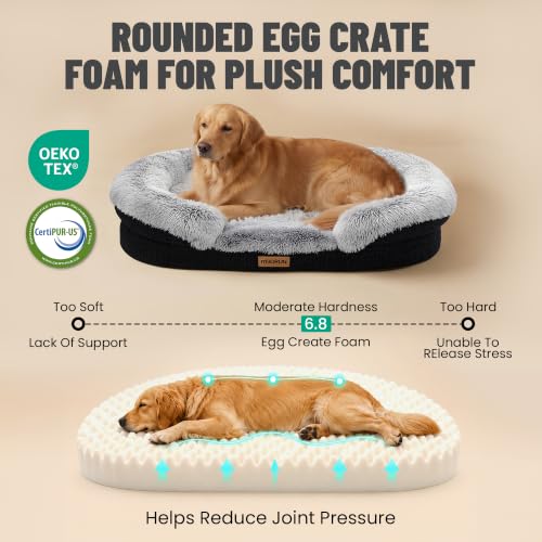 Fluffy Orthopedic Dog Beds Large Sized Dog (Gray / XL(48", UP to 110lbs))
