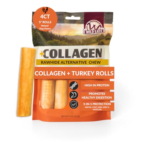 Turkey Flavor Collagen Cheek Rolls 5" 4pk (8 Ounce (Pack of 4))