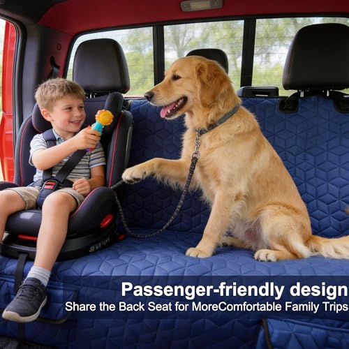 Dog Car Seat Covers for Back Seat (Truck Bench-61"W / Blue)
